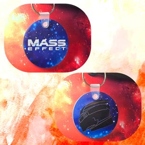 Mass Effect Character, Galaxy, Double-Sided Keychain 2in