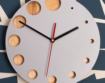 Clock Circles - Birch Plywood Wall Clock, Sweeping Movement