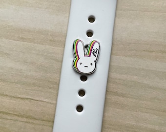 Rainbow Bunny Face Watch charm