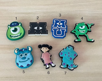 Cartoon clog charms| shoe charms| Mike & sully charms|boo clog charm |
