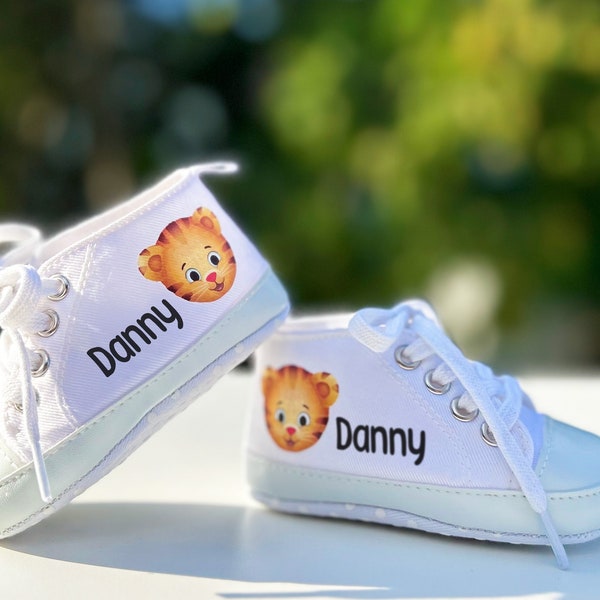 Tiger Baby Boy Shoes, Daniel Baby Boy Shoes, Cute Tiger Shoes for Newborn, First Birthday Shoes