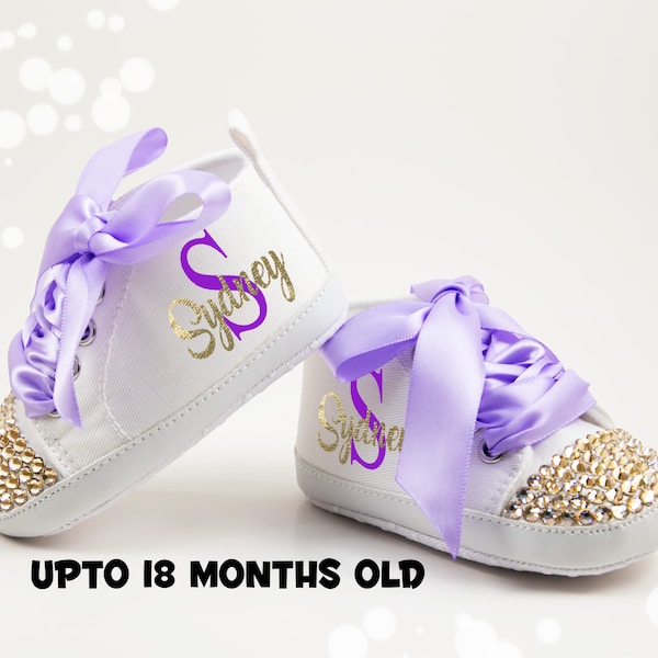 Baby Girl Shoes for Baby Shower, First Birthday Gift, Tutu Outfit Shoes, Purple Theme First Birthday