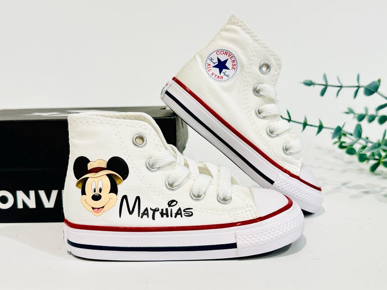 Custom Mickey Mouse Safari Converse, Wild Birthday Boy Toddler High Top Shoes image 6