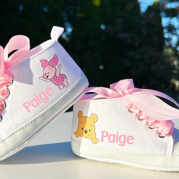 Winnie the Pooh Baby Girl Shoes, Piglet Cute Baby Shoes, Personalized Baby Shoes
