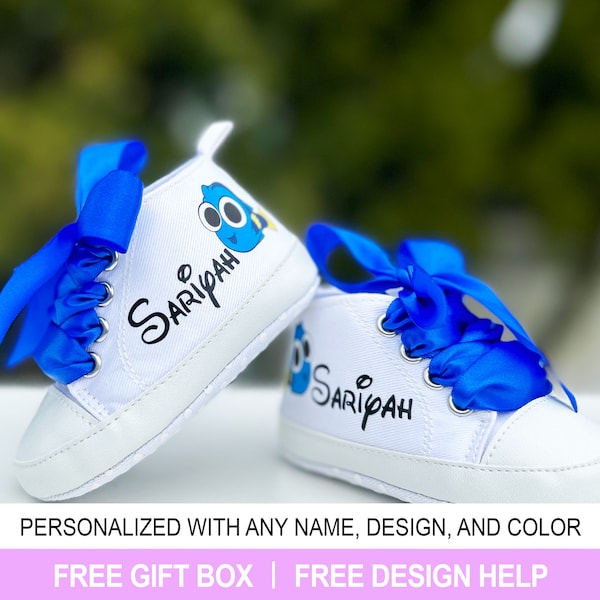 Dory Disney Baby Girl Shoes, Dory First Birthday, Cute Disney Baby Shoes, Personalized Baby Shoes