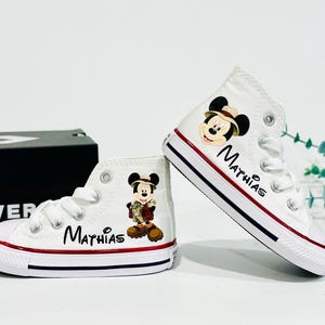 Custom Mickey Mouse Safari Converse, Wild Birthday Boy Toddler High Top Shoes image 7