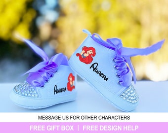 Little Mermaid Baby Girl Shoes, Disney Princess Ariel Baby Girl Outfit, Mermaid First Birthday Girl Gift, Custom Mermaid Baby Shoes