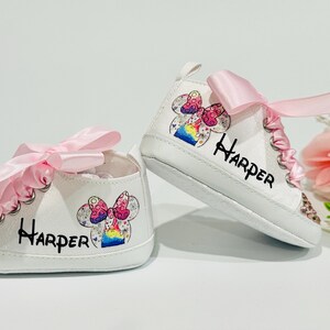 Personalized Disney Minnie Mouse and Castle Baby Girl Shoes image 4