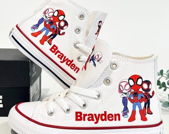 Personalized Spidey and his Amazing Friends Converse Shoes For Baby and Toddler Boys Girls