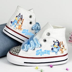 Custom Bluey Converse, Bluey Bingo Birthday Outfit, Bluey Baby Toddler High top Converse Sneaker, Bluey and Bingo Baby Toddler Girl Outfit
