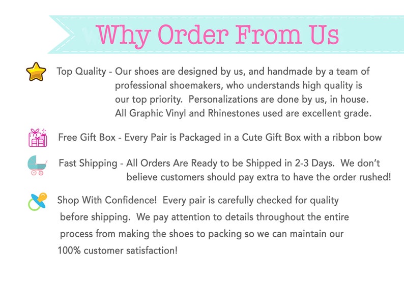 K&ouml;nnte beinhalten: Eine Grafik mit einem hellblauen Banner, auf dem "Warum bei uns bestellen" steht. Die Grafik listet vier Gr&uuml;nde auf, warum man beim Verk&auml;ufer bestellen sollte: Top-Qualit&auml;t, Kostenlose Geschenkbox, Schneller Versand und Kaufen Sie mit Vertrauen. Jeder Grund wird von einem kleinen Symbol begleitet.