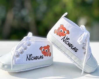 Chaussures bébé garçon Disney Le monde de Nemo, baskets bébé garçon poisson mignon, cadeau personnalisé pour bébé garçon