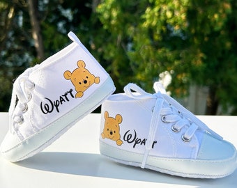 Chaussures bébé garçon Winnie l'ourson, chaussures bébé Winnie l'ourson, chaussures bébé personnalisées