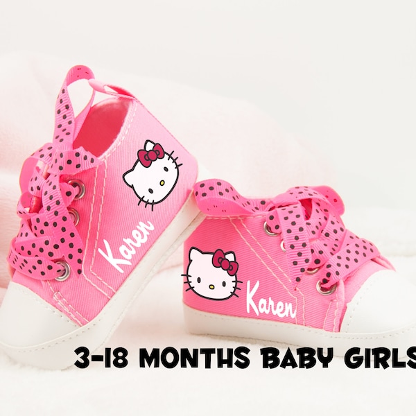 Pink Kitty Baby Girl Shoes, Baby Girl Gift, Baby Shower, Baby Birthday