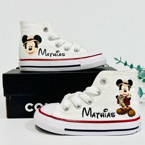 Custom Mickey Mouse Safari Converse, Wild Birthday Boy Toddler High Top Shoes image 5