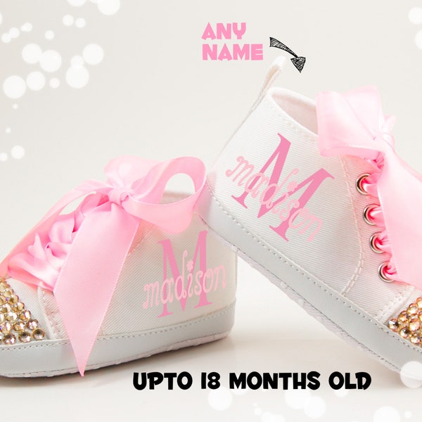 First Birthday Shoes, Baby Girl Personalized Gift, Baby 1st Birthday, Newborn Baby Girl Shoes