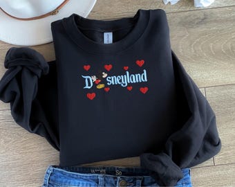 Mickey and Minnie Embroidered | Couples Valentines Sweethearts Sweatshirt | Valentines | Matching Couple |