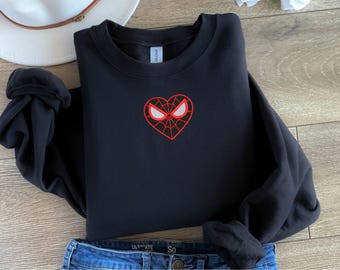 Miles and Gwen Spider-Man Heart Sweatshirt | Matching Couple Valentines