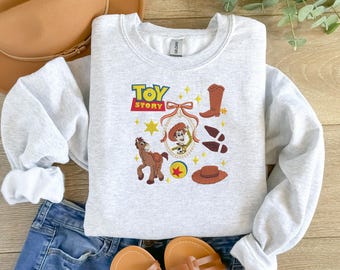 Buzz And Woody Vintage Mirror Bow | Coquette Vintage  Sweatshirt | Matching Bestfriends | Birthday Gifts | Trips