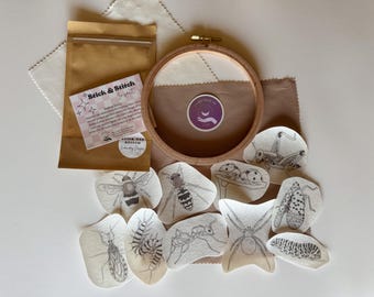 Insect embroidery Stick and stitch pack