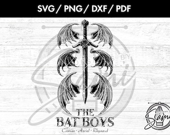 The Bat Boys Svg, Png, Dxf, Pdf| ACOTAR | Sarah J Maas | SJM | Booktok | Fantasy | The Night Court | Illyrian | Rhysand | Azriel | Cassian