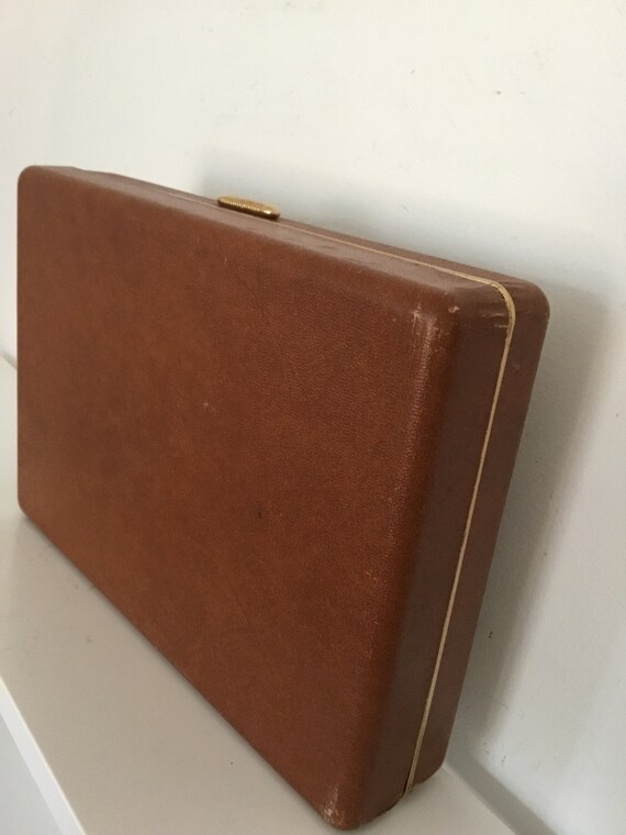 Vintage gentleman’s jewelry box.  Brown leatheret… - image 8