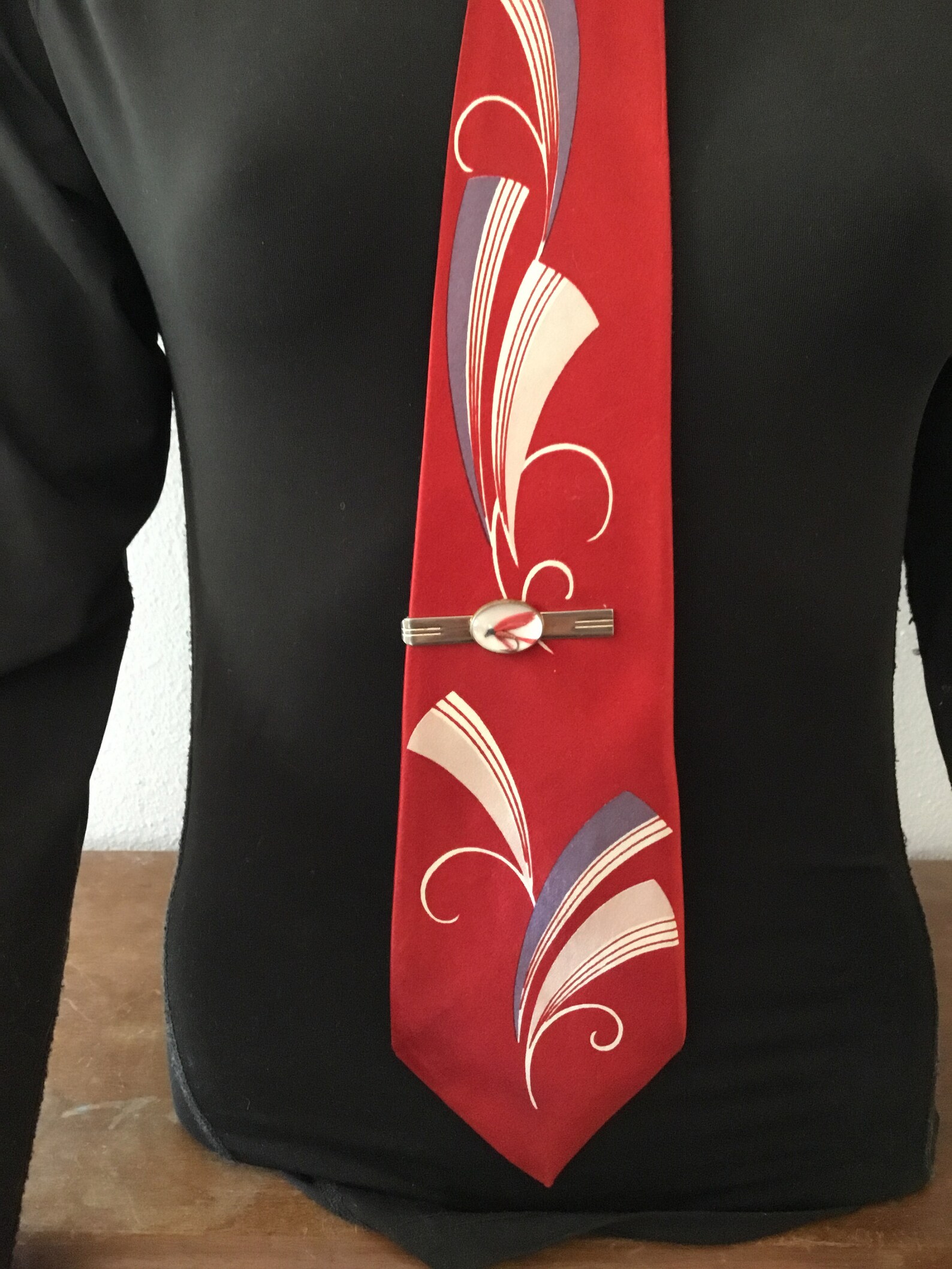 Vintage Necktie and Tie Clip. Wide Necktie. Fishing Fly Tie Etsy