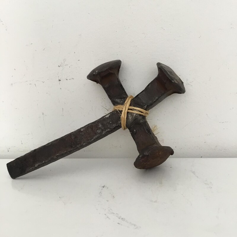 Carrying Cross - Symbolic Railroad Spike Sculpture main image 1
