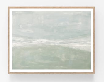 Peaceful Retreat - Original Artwork Printable Abstract Print Landscape Art Large Wall Art Blue Green 8x10 11x14 16x20 18x24 24x36 30x40