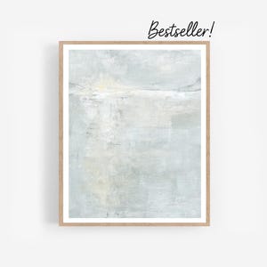 Rise - Abstract Sunrise Landscape Ocean Painting Printable Wall Art Download, Blue Modern Coastal 8x10, 11x14, 16x20, 18x24, 24x36, 30x40