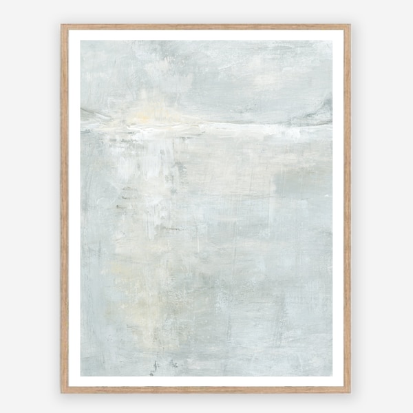 Rise - Abstract Sunrise Wall Art Ocean Printable Download, Blue Muted Landscape Coastal Modern Decor 8x10, 11x14, 16x20, 18x24, 24x36, 30x40