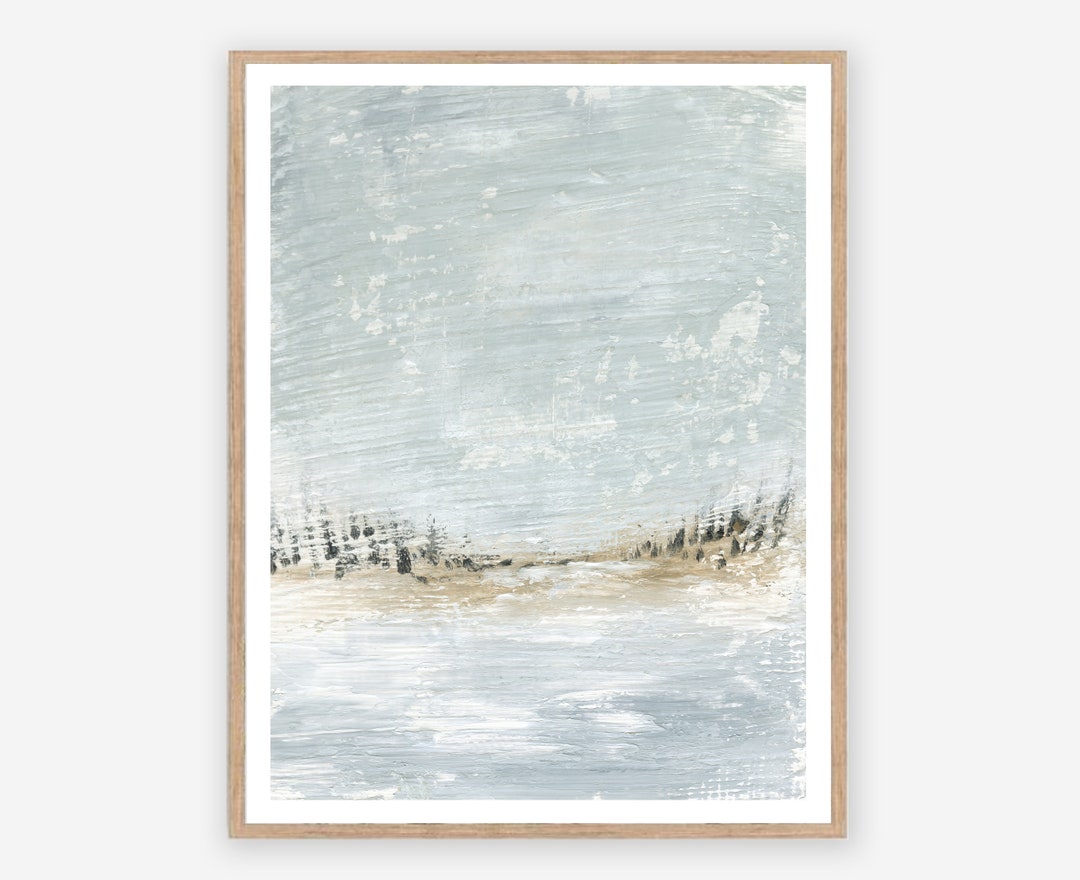 Oasis Blue Landscape Art Abstract Painting Printable Downloadable Art