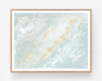 Pool - Abstract Painting Water Artwork Downloadable Printable Coastal Blue and White Muted Color Wall Art 8x10 11x14 16x20 18x24 24x36 30x40