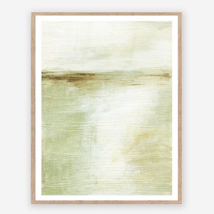 Genuine - Neutral Green Abstract Art Print Download, Modern Landscape Painting Printable Horizon Wall Art 8x10 11x14 16x20 18x24 24x36 30x40