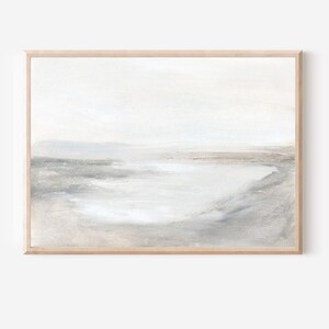 Haven - Neutral Landscape Wall Art Print, Beige Gray Abstract Painting ...