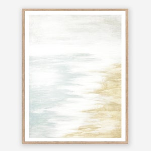 Mesmerizing - Soft Neutral Tones Coastal Landscape Beach Printable Wall Art, White Background Airy Print 8x10 11x14 16x20 18x24 24x36 30x40