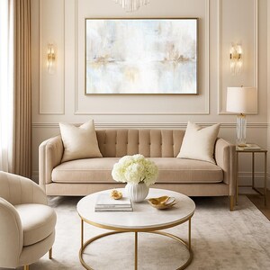 Reflections - Abstract Landscape Wall Art Download Beige Blue Painting Calm Horizontal Printable Artwork 8x10 11x14 16x20 18x24 24x36 30x40