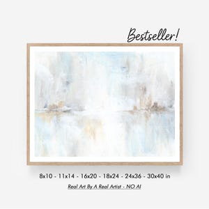 Reflections - Abstract Landscape Wall Art Download Beige Blue Painting Calm Horizontal Printable Artwork 8x10 11x14 16x20 18x24 24x36 30x40