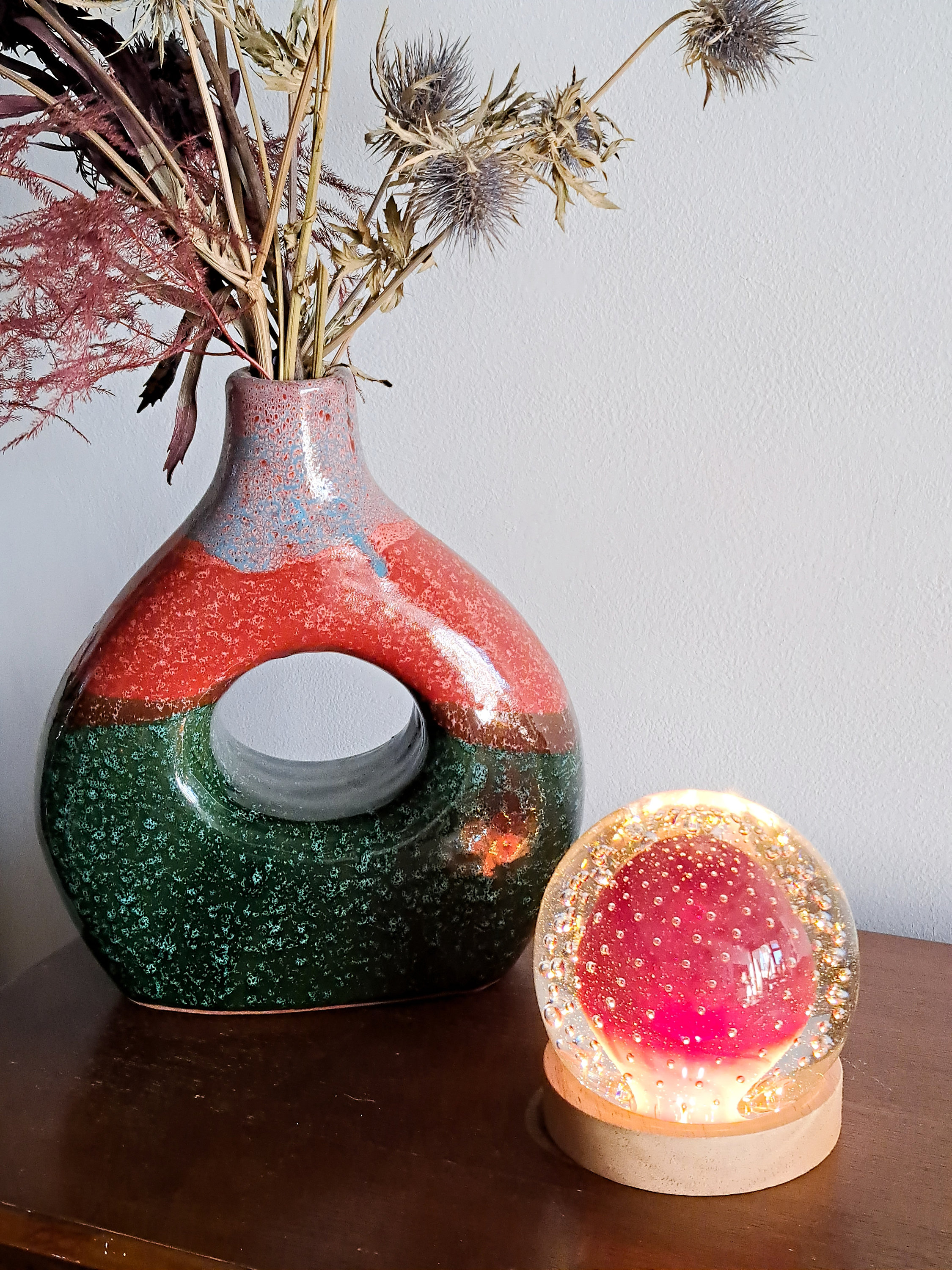 Handmade Murano Glass Diffuser and Lamp Red Glass Lamp Hand Blown Glass