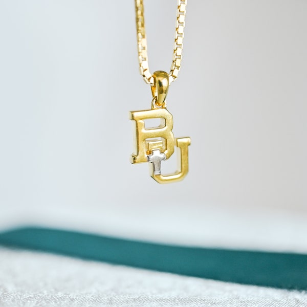 Faith In Baylor sterling silver and 14k gold Necklace