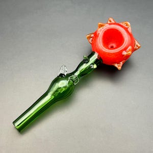 Rose Glass Pipe - Beautiful Hand Pipe - Flower Smoking Bowl - Gift For Her