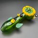 Sunflower Glass Pipe - Girly Bee Pipes - Beautiful Girly Pipe - Cute Handmade Pipe 5,5' 