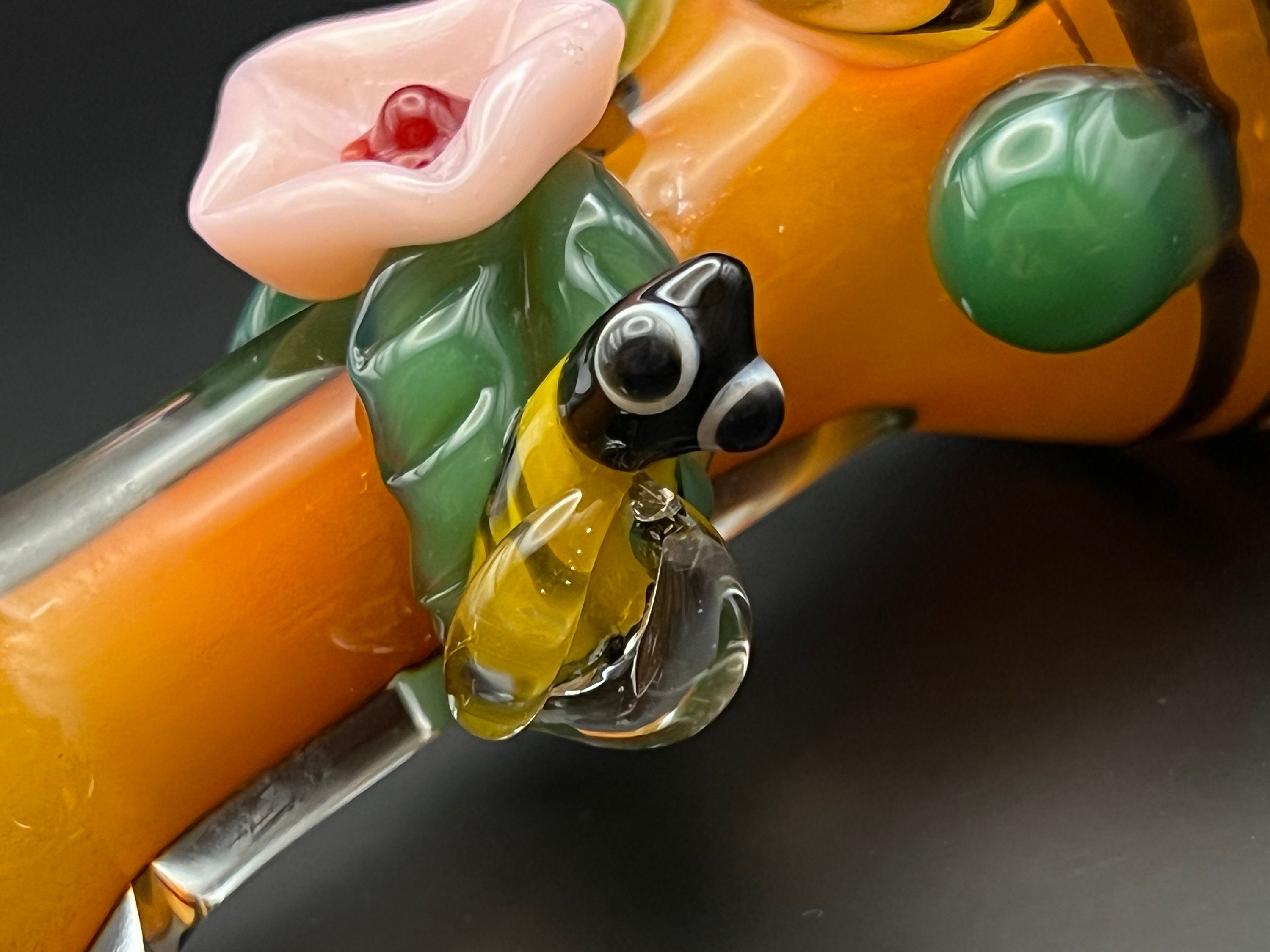 Flower Glass Pipe Girly Bee Pipes Beautiful Girly Pipe Etsy