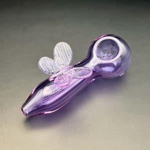 Butterfly Pipe, Purple Glass Pipe, Cute Tobacco Pipe - Girly Gifts Idea