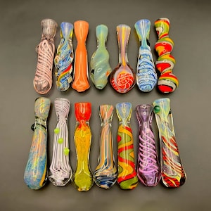 One Hitter Pipe - Glass Chillum Pipes - Mystery Fumed Chillum by Moonlight Glass Studio