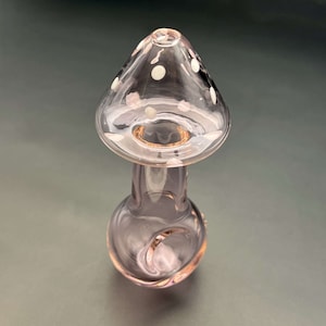 Pipa a forma di fungo in vetro (rosa) 4&quot;