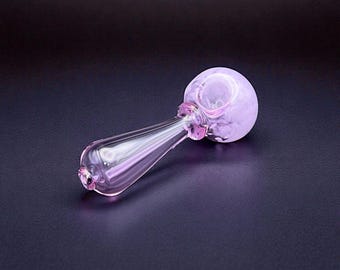 Cachimbo de Vidro Roxo - Cachimbo Pequeno Roxo - Cachimbo Roxo Feminino - Lindo Cachimbo Roxo - Cachimbo Transparente e Charmoso - Presentes para Ela