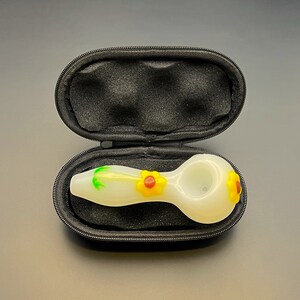Flower Glass Pipe Glow in Dark Glass Pipe Beautiful - Etsy