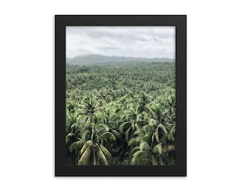 Cartel de vistas al mar de palmeras de Filipinas, marco de madera, arte de pared de vacaciones, regalo para el día de la madre, Pascua, aniversario o Navidad