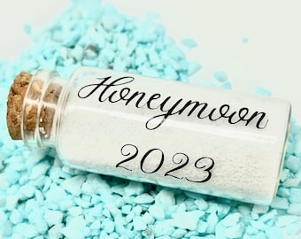 Honeymoon Sand Bottle, Vacation Keepsake Bottle for Beach Sand, Honeymoon Gift for Couple, Wedding Keepsake Gift for Newlyweds